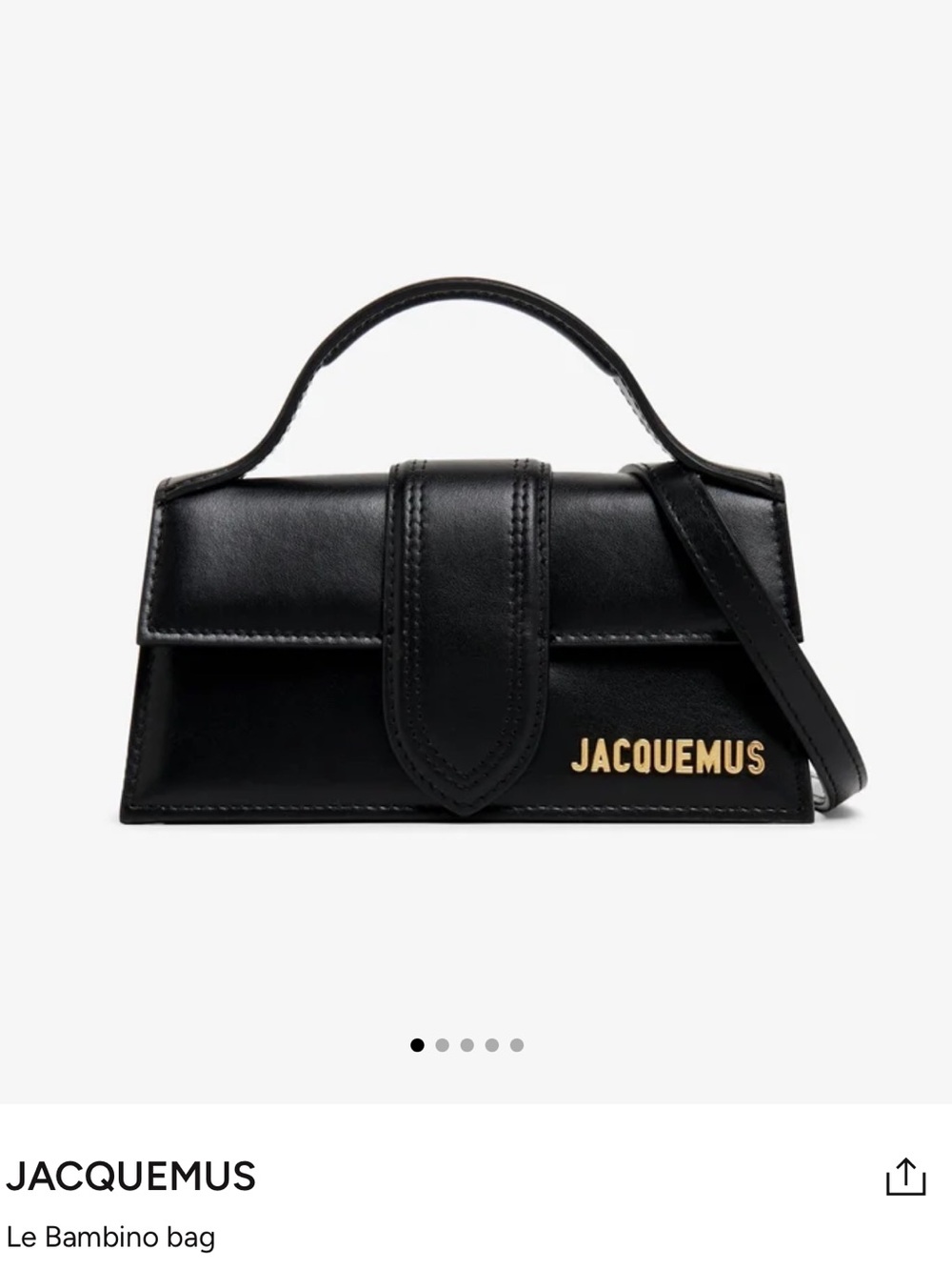 Jacquemus Le Bambino Mini Top-Handle Bag in Black with Gold Logo